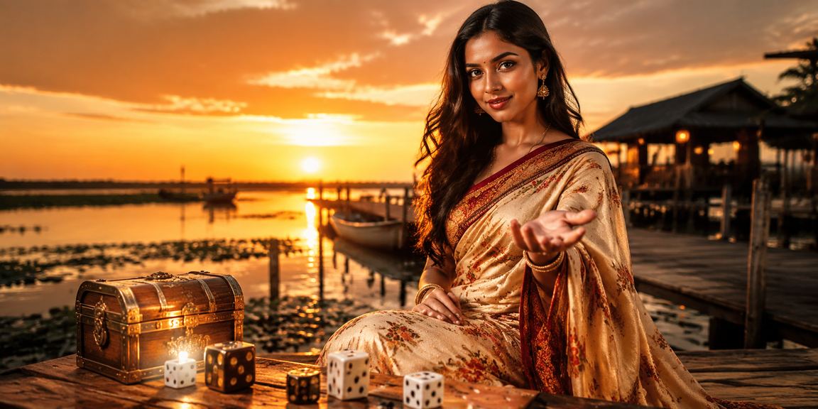 তাংগুয়ার হাওরের দৃশ্যে ডাইস গেম খেলছেন একজন বাংলাদেশি ব্যবহারকারী